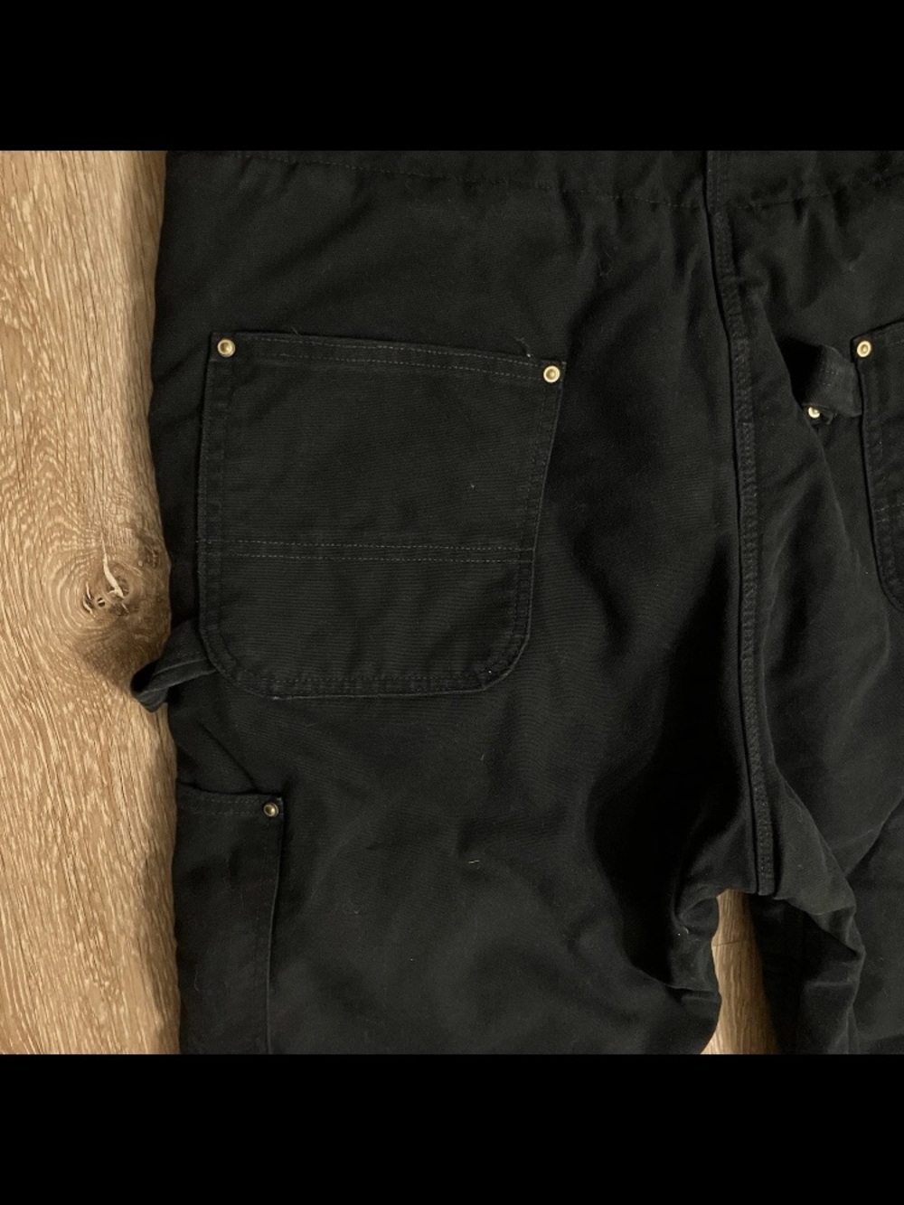 Carhartt R03 BLK Bib Overalls Men's 36x32 Black Insulated Duck Canvas Workwear - Picture 7 of 15